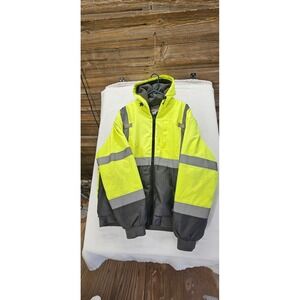 Utility Pro Warm Up Hi-Vis Reflective Safety Jacket Yellow Grey Mens XL UHV883